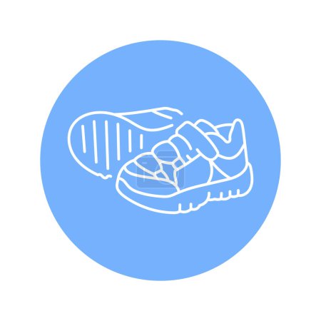 Ilustración de Zapatillas de deporte para niños línea negra icono. - Imagen libre de derechos