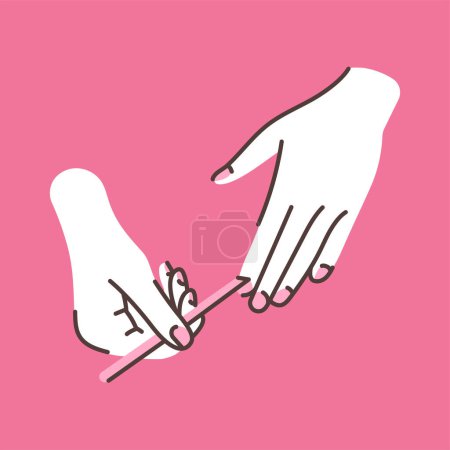 Illustration for European uncut manicure color icon. Paint your nails. - Royalty Free Image