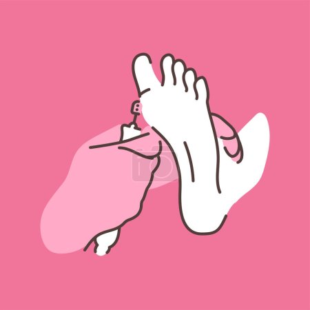 Ilustración de Pedicura spa pies femeninos línea de color ilustración - Imagen libre de derechos