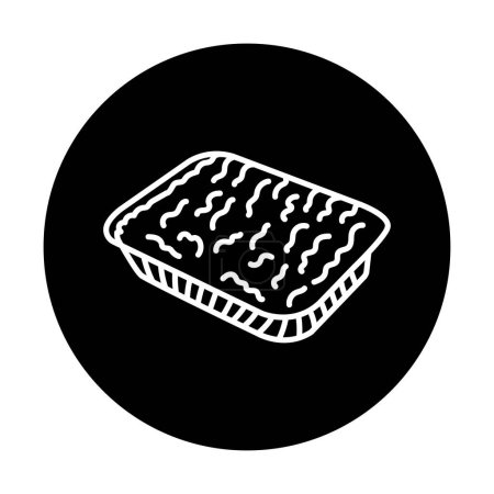 Illustration for Lasagna black line icon. - Royalty Free Image