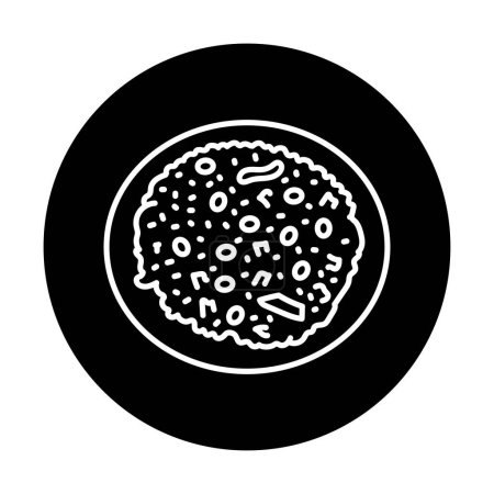 Ilustración de Icono de línea negra de pizza. - Imagen libre de derechos