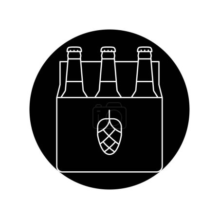 Illustration for Beer in packaging black line icon. - Royalty Free Image