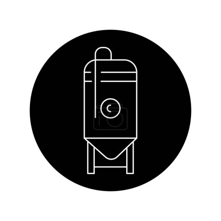 Illustration for Brewing process black line icon. - Royalty Free Image