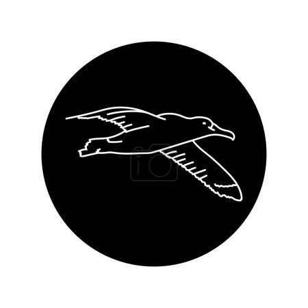 Ilustración de Albatros pájaro línea negra icono. - Imagen libre de derechos