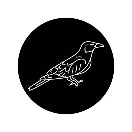 Illustration for Coracias garrulus bird bird black line icon. - Royalty Free Image