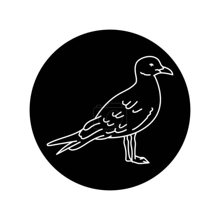 Ilustración de Gaviota pájaro línea negra icono. - Imagen libre de derechos