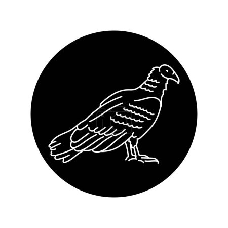 Téléchargez les illustrations : Vautour oiseau ligne noire icône. - en licence libre de droit