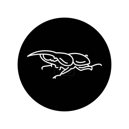 Ilustración de Escarabajo Hércules icono de línea negra. - Imagen libre de derechos