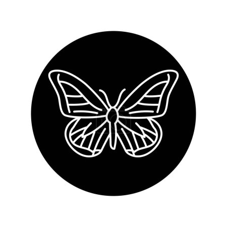 Ilustración de Icono de línea negra mariposa. - Imagen libre de derechos