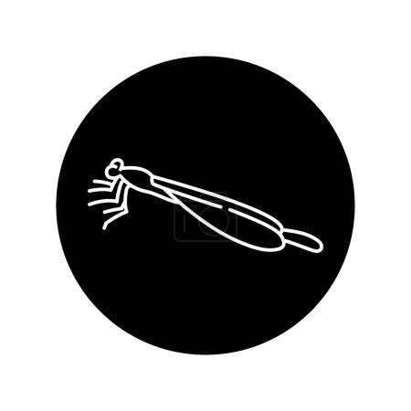 Illustration for Dragonfly black line icon. - Royalty Free Image
