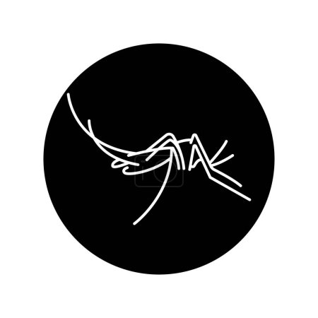 Téléchargez les illustrations : Insecte moustique icône ligne noire. - en licence libre de droit