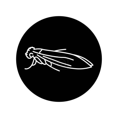 Illustration for Moth black line icon. - Royalty Free Image