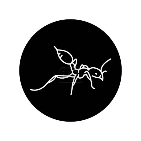 Illustration for Red ant black line icon. - Royalty Free Image