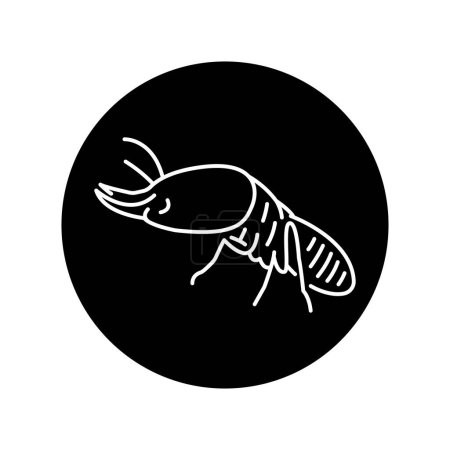 Ilustración de Icono de línea negra de termitas. - Imagen libre de derechos