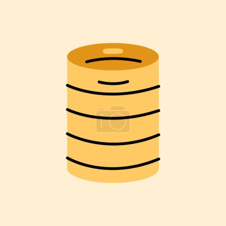 Illustration for Barrel with beer black line icon. - Royalty Free Image