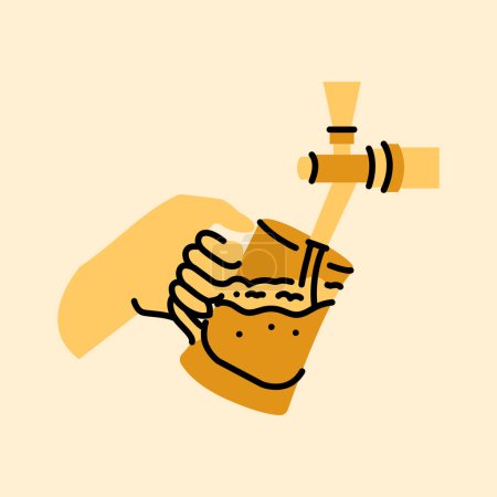 Illustration for Beer tap black line icon. - Royalty Free Image