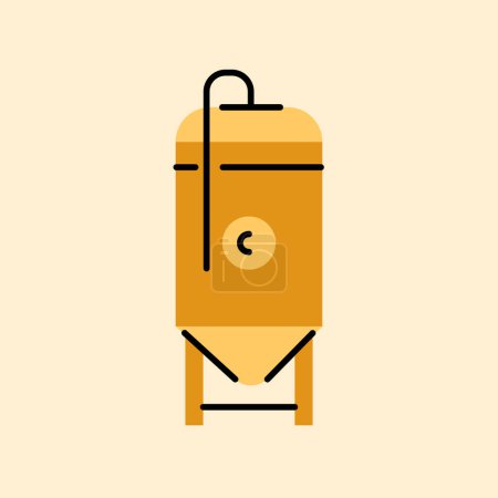 Illustration for Brewing process black line icon. - Royalty Free Image