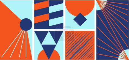 Illustration for Geometric abstarct shapes poster.  Vector isolated elements. - Royalty Free Image