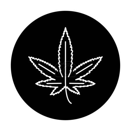 Ilustración de Icono de línea negra de marihuana de hoja. Sustancia estupefaciente. - Imagen libre de derechos