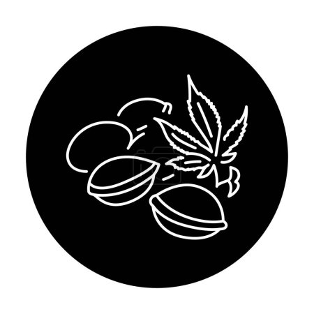 Illustration for Marijuana seeds black line icon. Narcotic substance. - Royalty Free Image