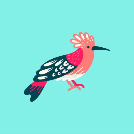 Illustration for Hoopoe bird black line icon. - Royalty Free Image