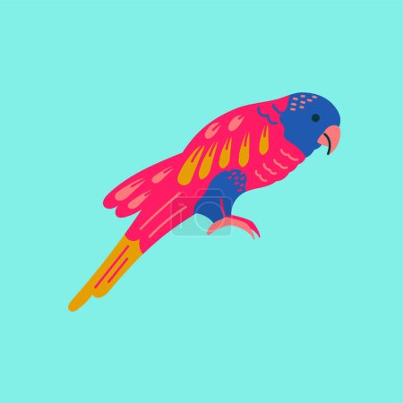 Téléchargez les illustrations : Loriquet multicolore élément de couleur oiseau. Animal exotique abstrait. - en licence libre de droit