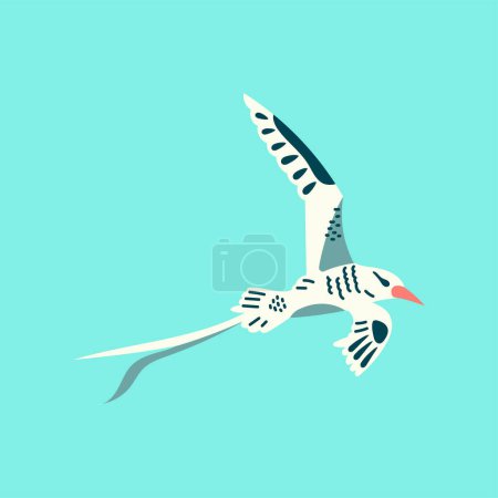 Ilustración de Phaeton elemento de color pájaro. Abstracto animal exótico. - Imagen libre de derechos