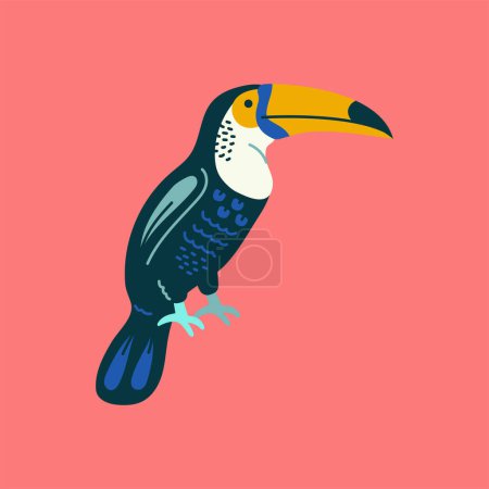 Illustration for Rainbow-billed toucan color element. Abstract exotic animal. - Royalty Free Image