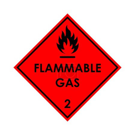 Illustration for Flammable gas color element. Hazardous material. - Royalty Free Image