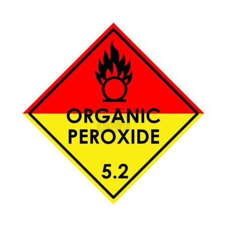 Téléchargez les illustrations : Élément de couleur peroxyde organique. Icône vectorielle des matières dangereuses. - en licence libre de droit