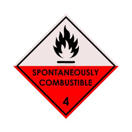 Illustration for Spontaneously combustible color element. Hazardous material vector icon. - Royalty Free Image