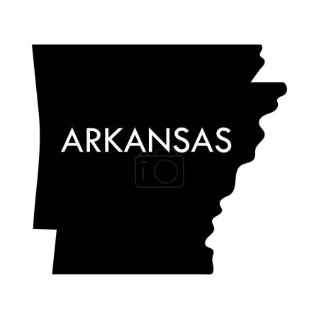 Ilustración de Arkansas un elemento negro del estado de Estados Unidos aislado sobre fondo blanco. - Imagen libre de derechos