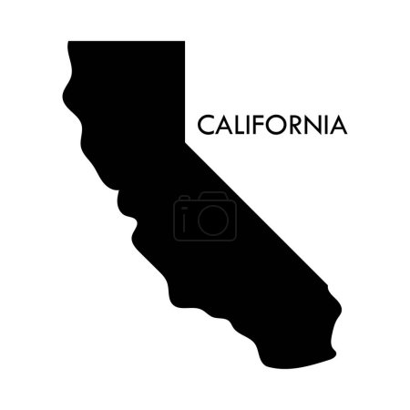 Ilustración de California un elemento negro del estado de Estados Unidos aislado sobre fondo blanco. - Imagen libre de derechos