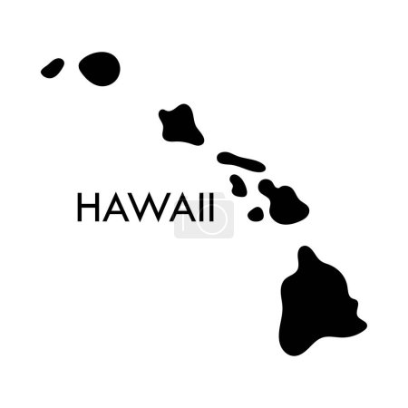 Illustration for Hawaii a US state black element isolated on white background. - Royalty Free Image