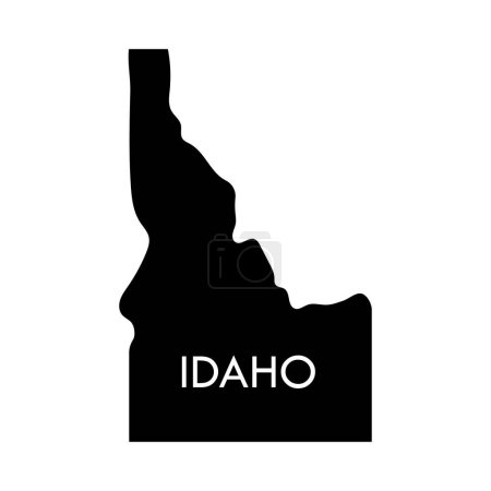 Illustration for Idaho a US state black element isolated on white background. - Royalty Free Image