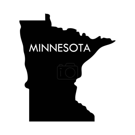 Téléchargez les illustrations : Minnesota un état américain élément noir isolé sur fond blanc. - en licence libre de droit
