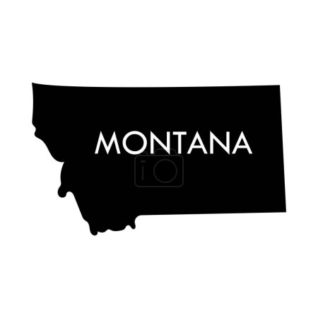 Illustration for Montana a US state black element isolated on white background. - Royalty Free Image