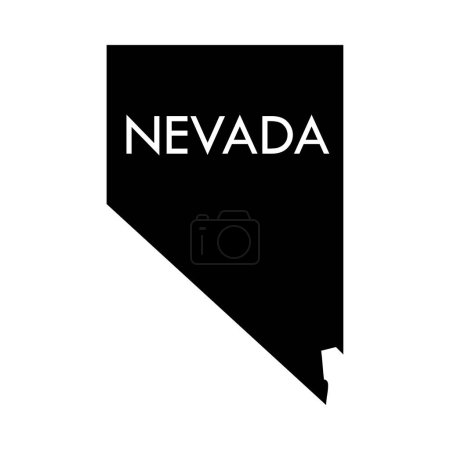 Illustration for Nevada a US state black element isolated on white background. - Royalty Free Image