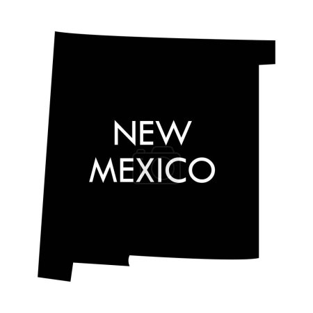Illustration for New Mexico a US state black element isolated on white background. - Royalty Free Image