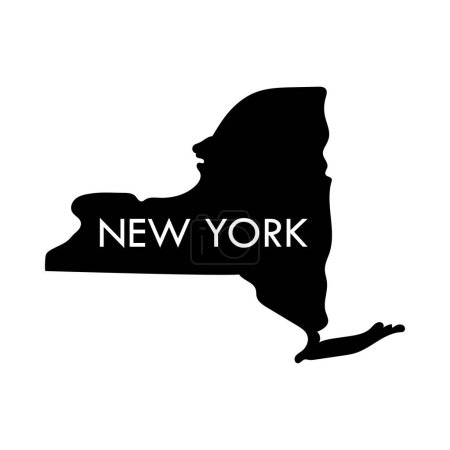 Téléchargez les illustrations : New york un élément noir d'état américain isolé sur fond blanc. - en licence libre de droit