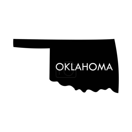 Ilustración de Oklahoma un elemento negro del estado de Estados Unidos aislado sobre fondo blanco. - Imagen libre de derechos