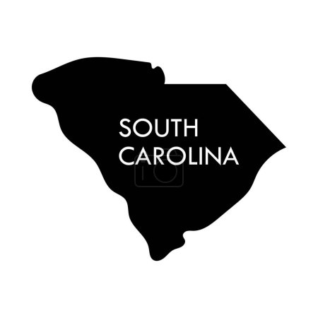 Illustration for South Carolina a US state black element isolated on white background. - Royalty Free Image