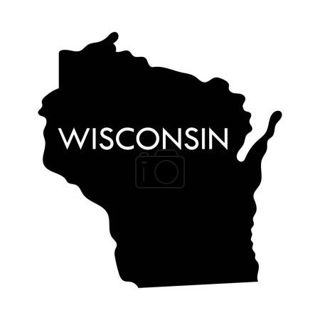 Illustration for Wisconsin a US state black element isolated on white background. - Royalty Free Image