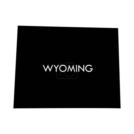 Illustration for Wyoming a US state black element isolated on white background. - Royalty Free Image