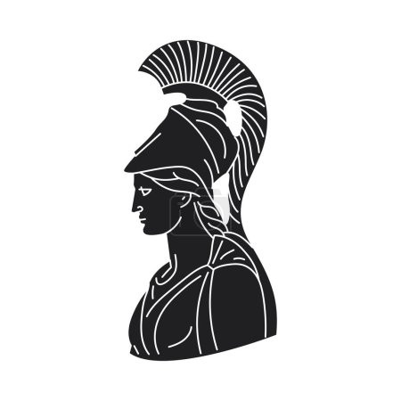 Téléchargez les illustrations : Statue d'Athéna concept noir. - en licence libre de droit