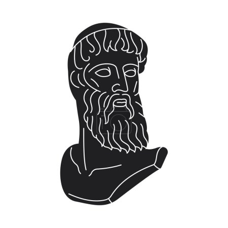 Ilustración de Estatua de Zeus concepto negro. - Imagen libre de derechos