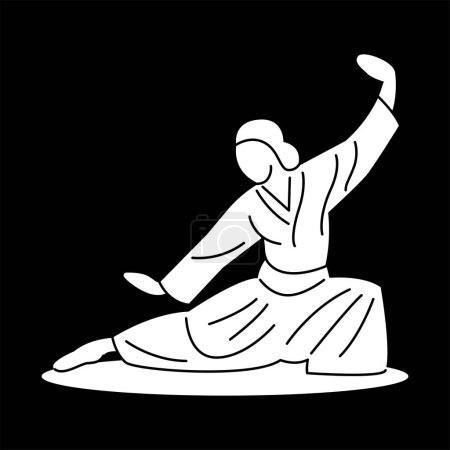 Illustration for Aikido player color concept. - Royalty Free Image