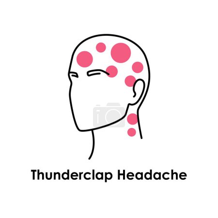 Ilustración de Thunderclap Cefalea icono de color. Ilustración aislada vectorial - Imagen libre de derechos