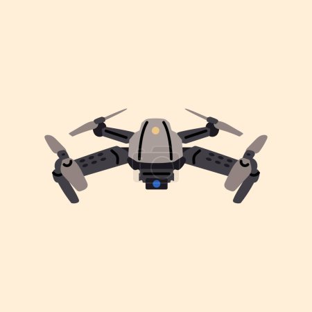 Ilustración de Drone aéreo remoto con una cámara que toma fotografía o grabación de video icono de color. - Imagen libre de derechos