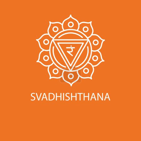 Illustration for Svadhishthana, sacral chakra color icon. - Royalty Free Image